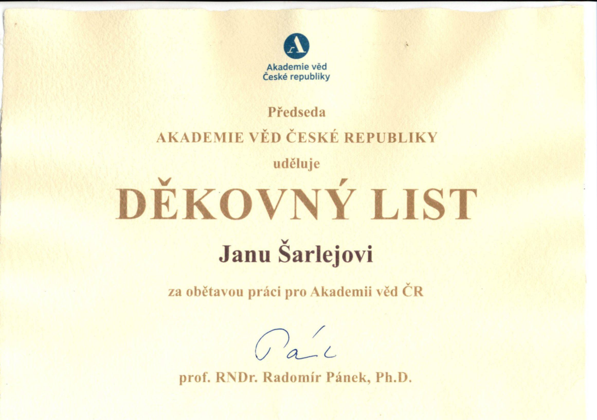 Děkovný list